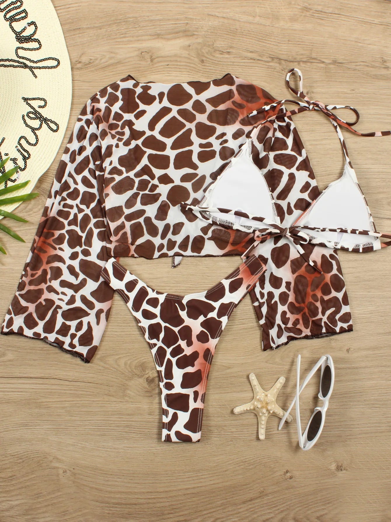 Women's Leopard Print 3-Piece Swimsuit
