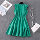 Solid V Neck Ruffles Sleeve Elegant Party Dresses