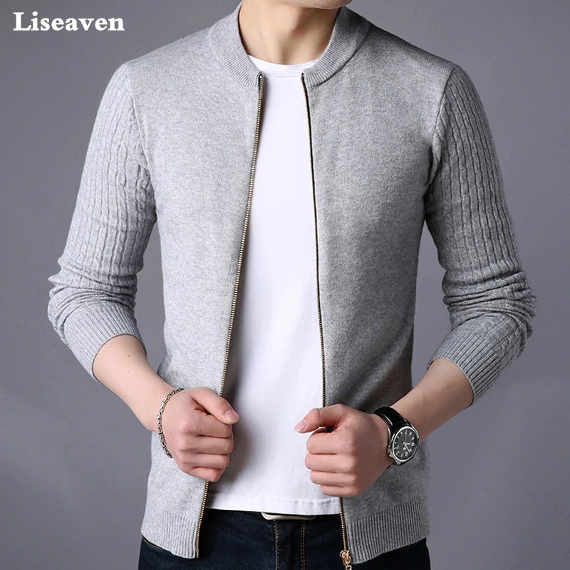 Men's Sweater Jacket Solid Color  Knitwear