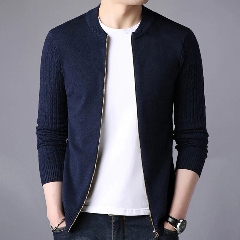 Men's Sweater Jacket Solid Color  Knitwear