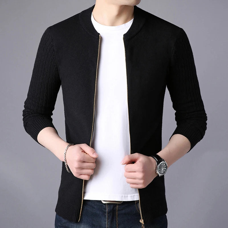 Men's Sweater Jacket Solid Color  Knitwear