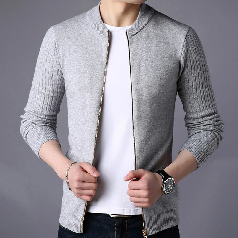 Men's Sweater Jacket Solid Color  Knitwear