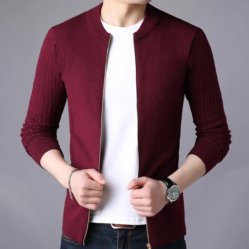 Men's Sweater Jacket Solid Color  Knitwear