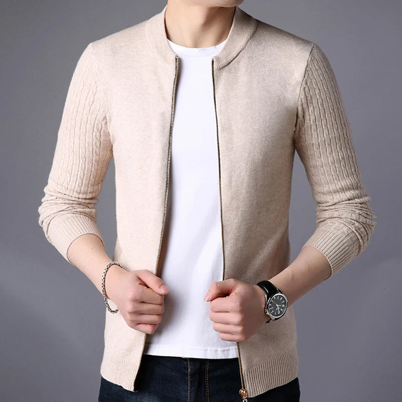 Men's Sweater Jacket Solid Color  Knitwear