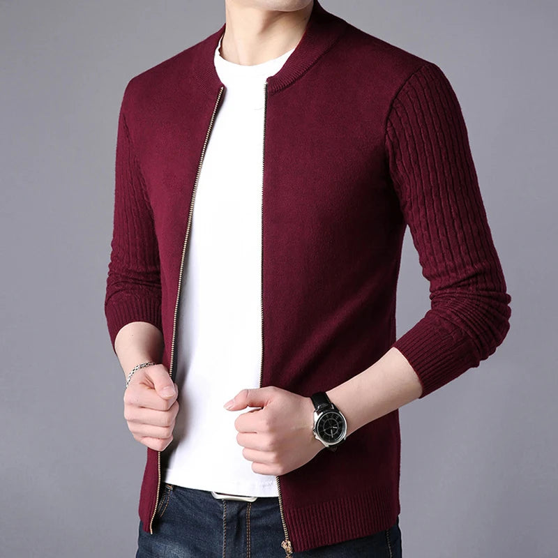 Men's Sweater Jacket Solid Color  Knitwear