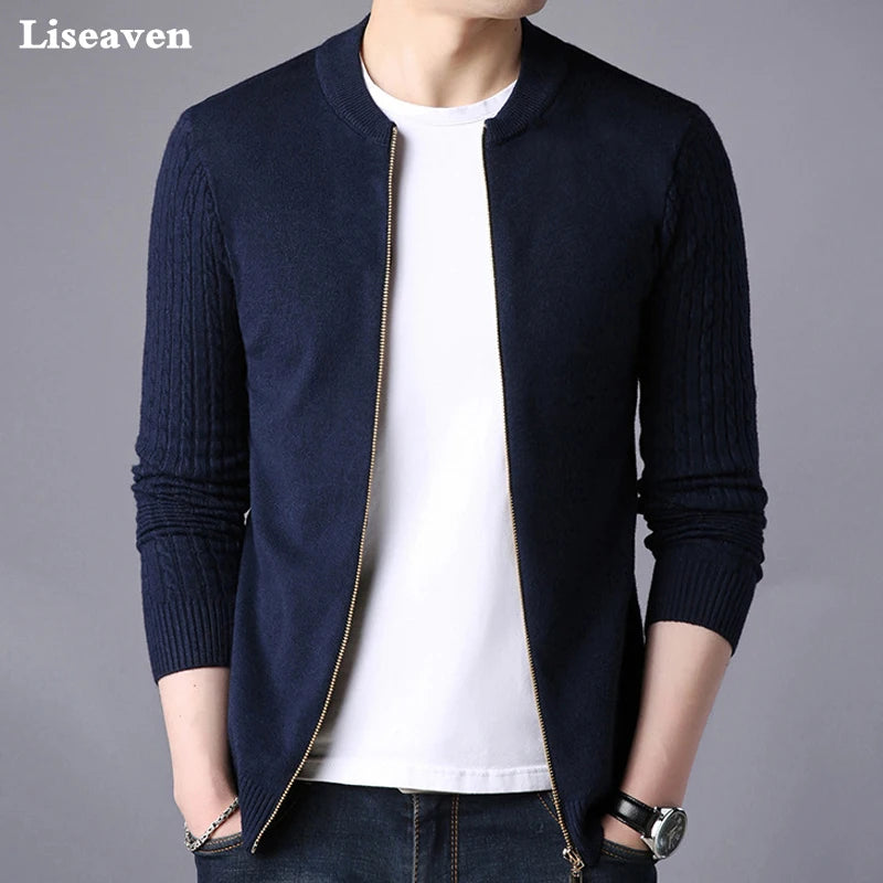 Men's Sweater Jacket Solid Color  Knitwear