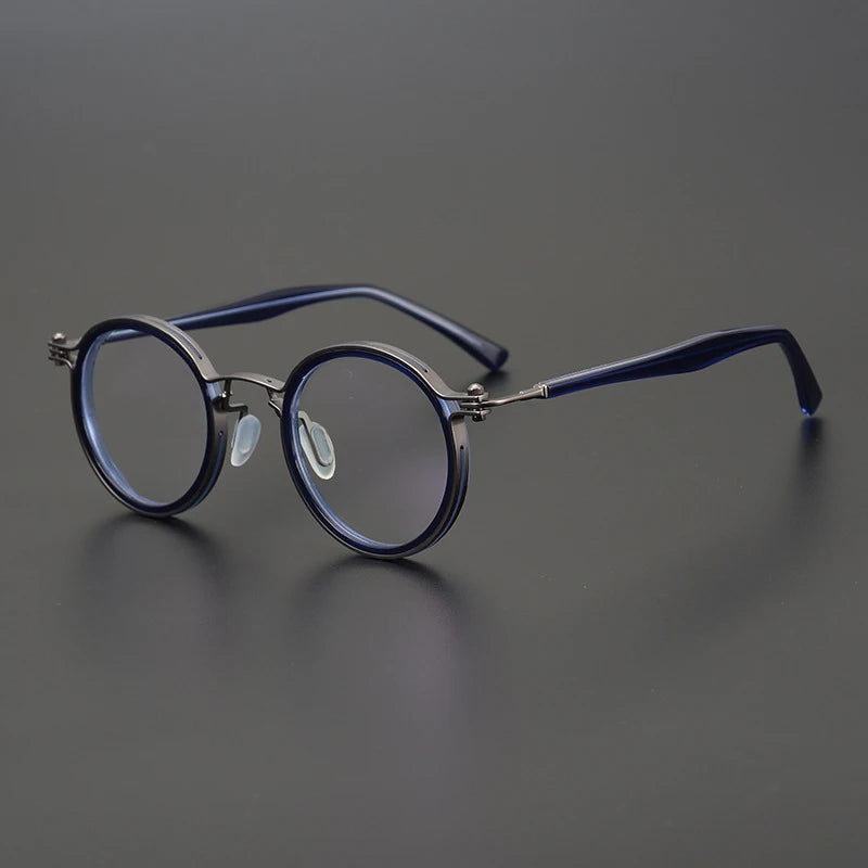 Vintage Round Acetate Titanium Glasses