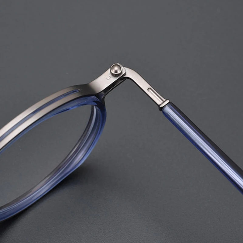 Vintage Round Acetate Titanium Glasses