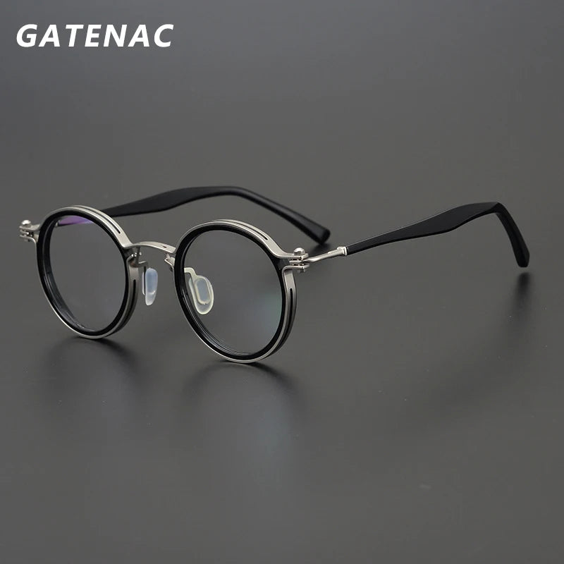 Vintage Round Acetate Titanium Glasses