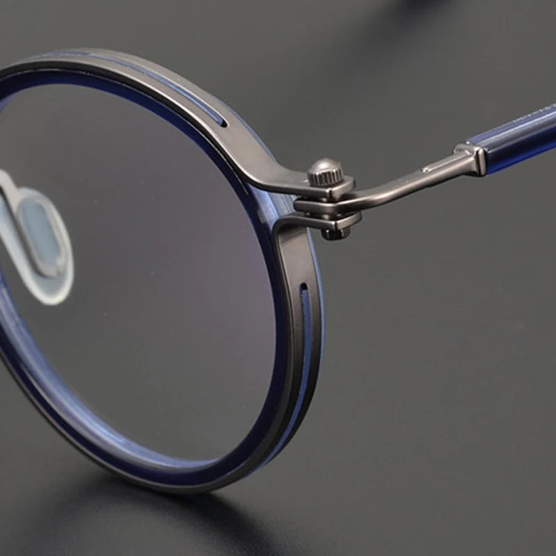 Vintage Round Acetate Titanium Glasses