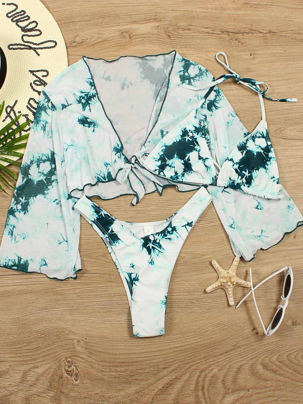 Women's Leopard Print 3-Piece Swimsuit