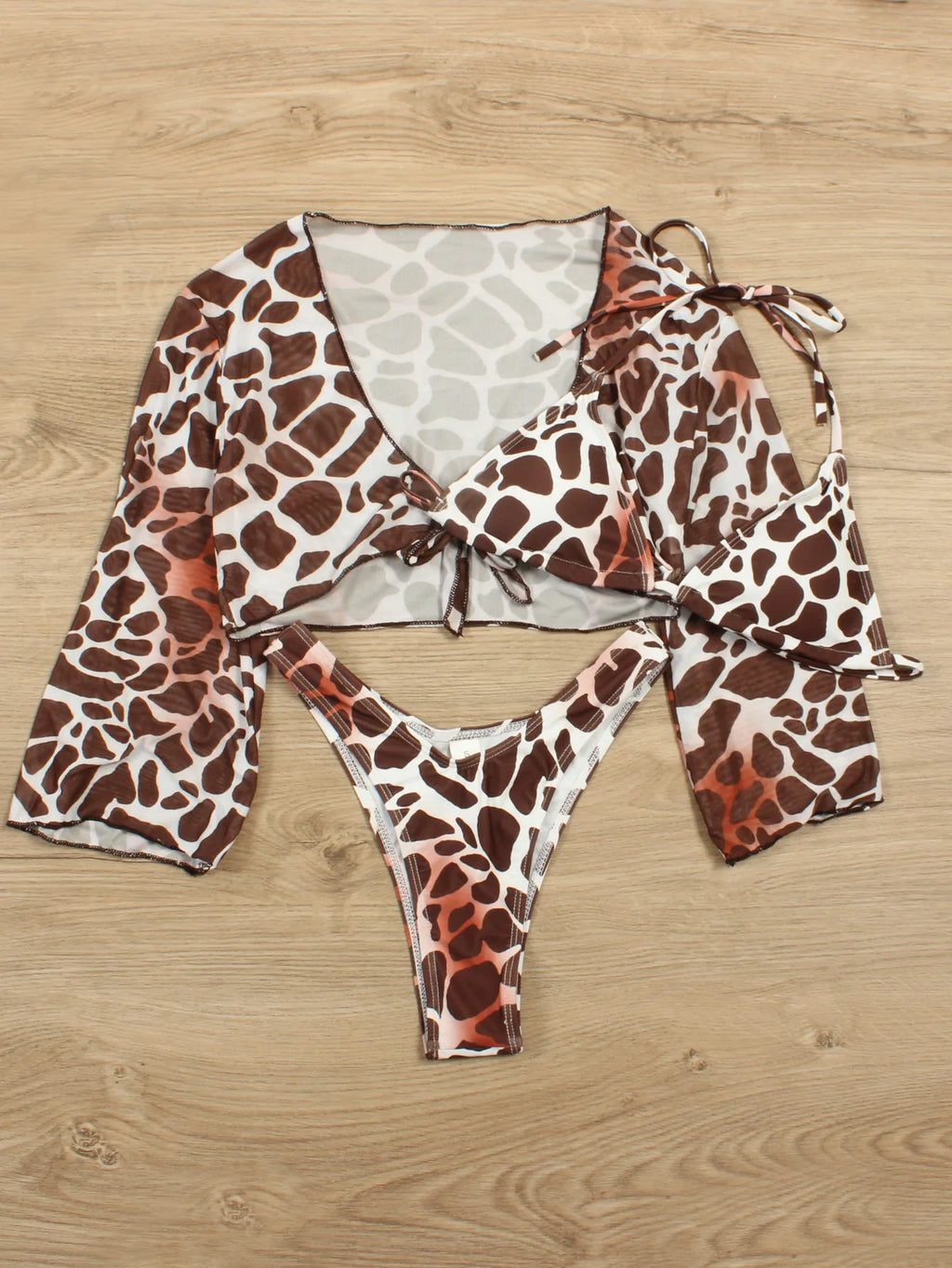 Women's Leopard Print 3-Piece Swimsuit