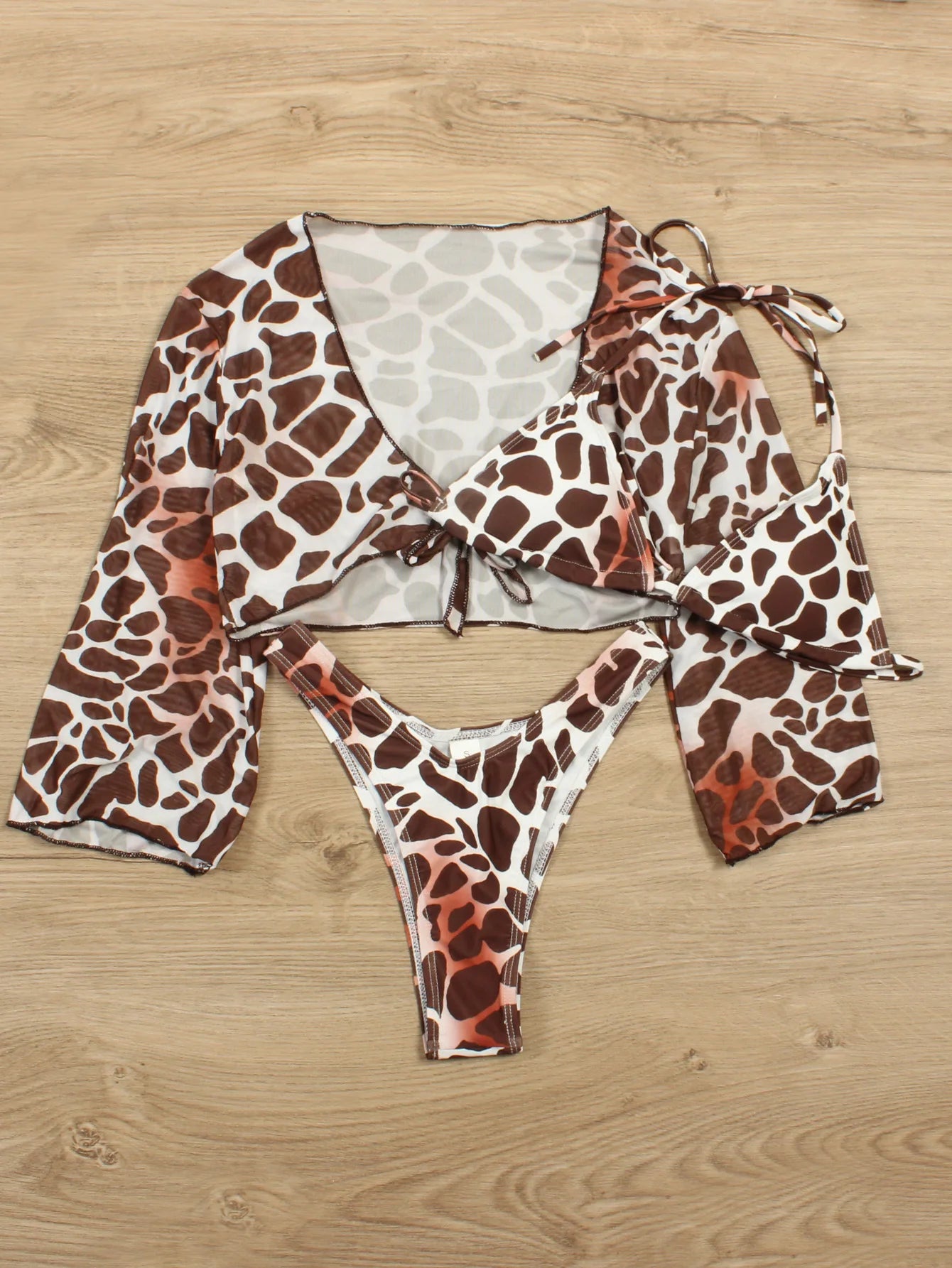 Women's Leopard Print 3-Piece Swimsuit