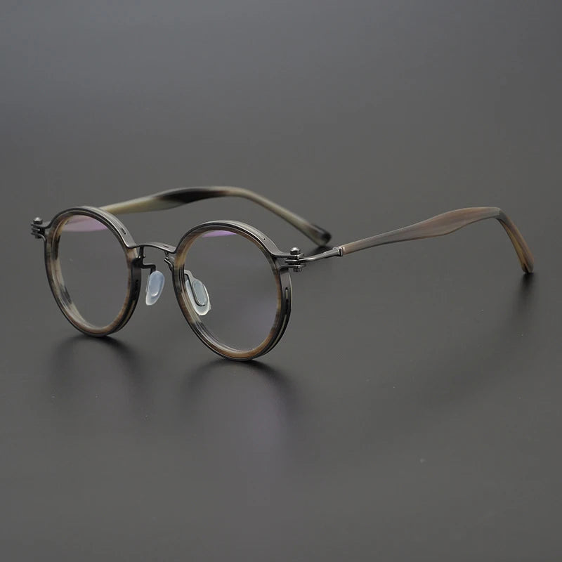 Vintage Round Acetate Titanium Glasses