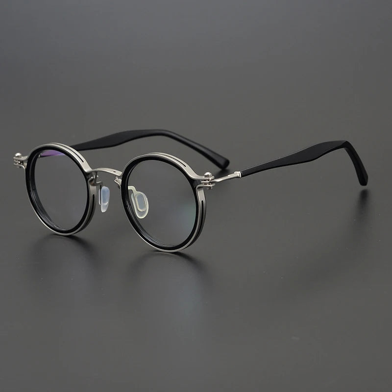 Vintage Round Acetate Titanium Glasses