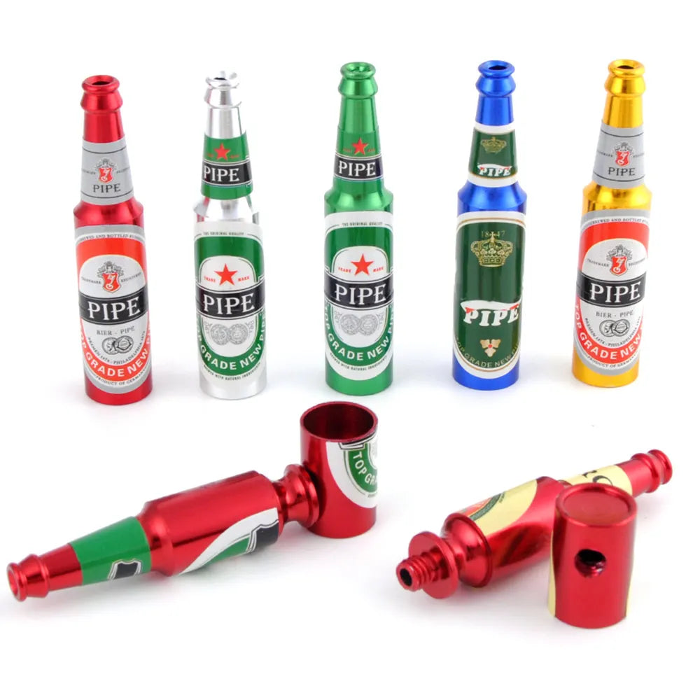 New Design Mini Beer Smoking Metal Herb Tobacco Pipes