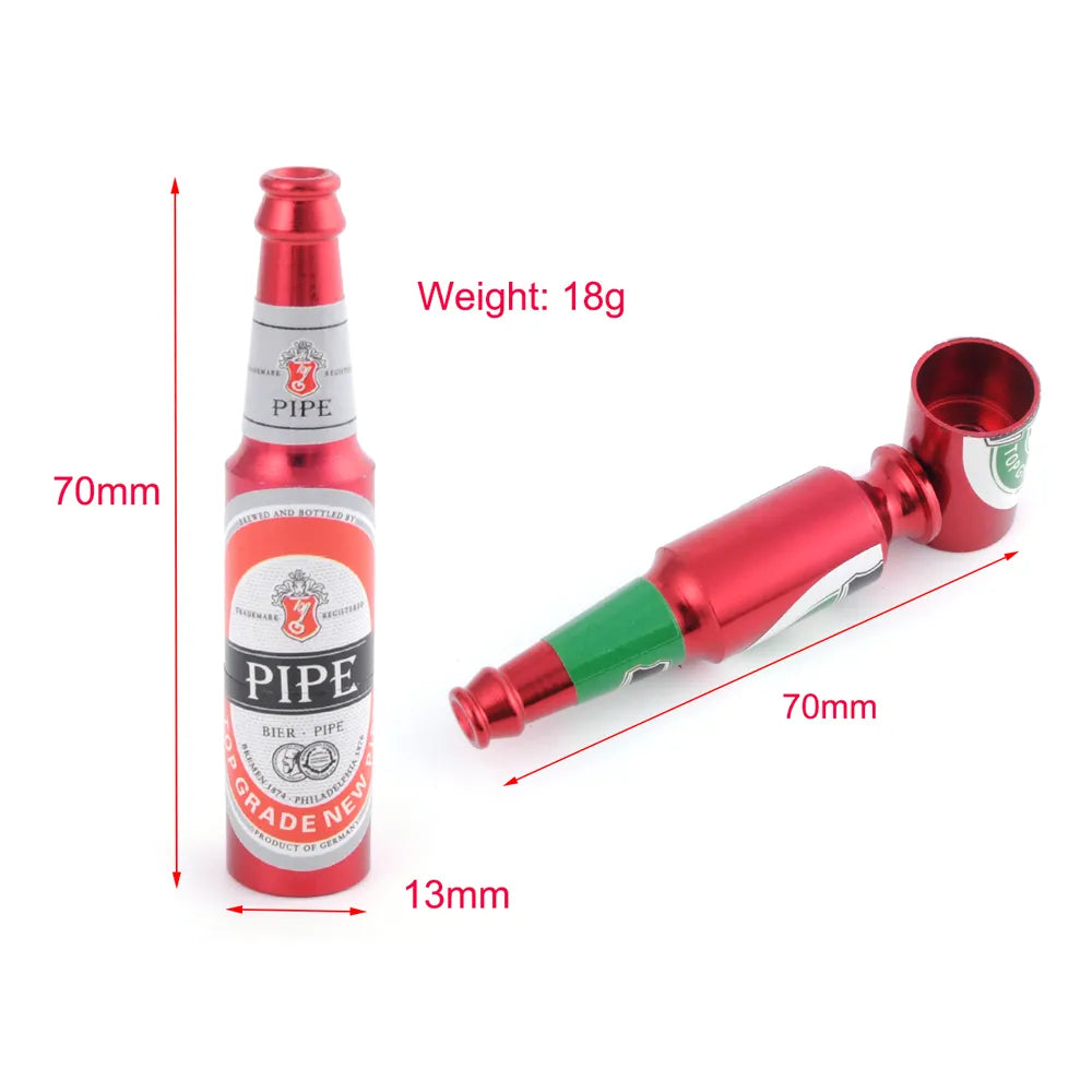New Design Mini Beer Smoking Metal Herb Tobacco Pipes