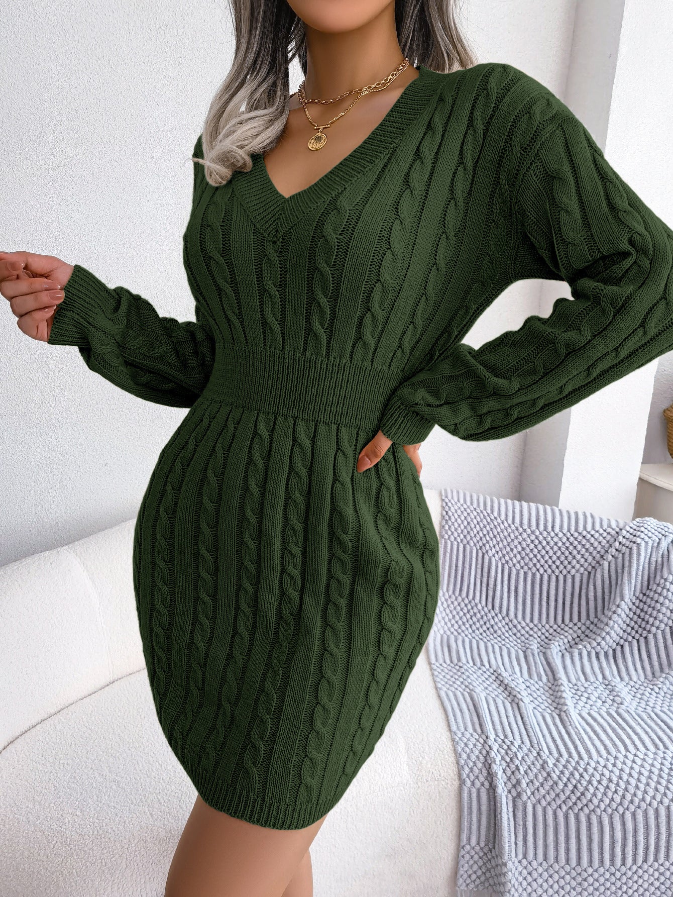 Waist Twist Hip Dress Sweater Skirt