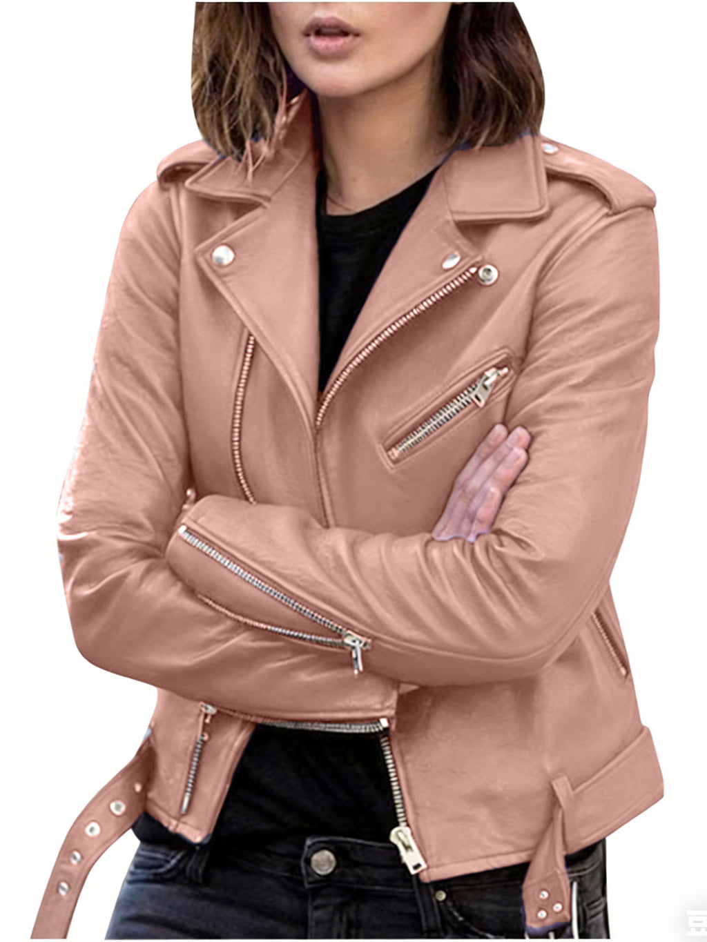Leather Motorcycle Jacket Slim Fit