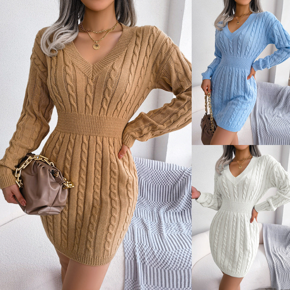 Waist Twist Hip Dress Sweater Skirt