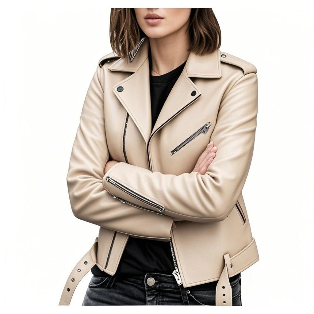 Leather Motorcycle Jacket Slim Fit