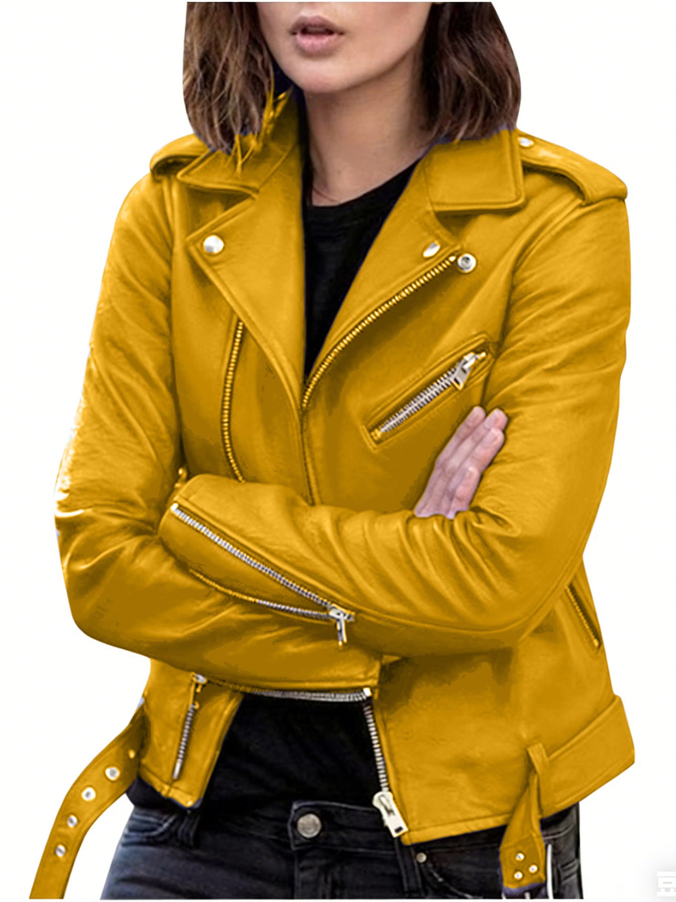 Leather Motorcycle Jacket Slim Fit