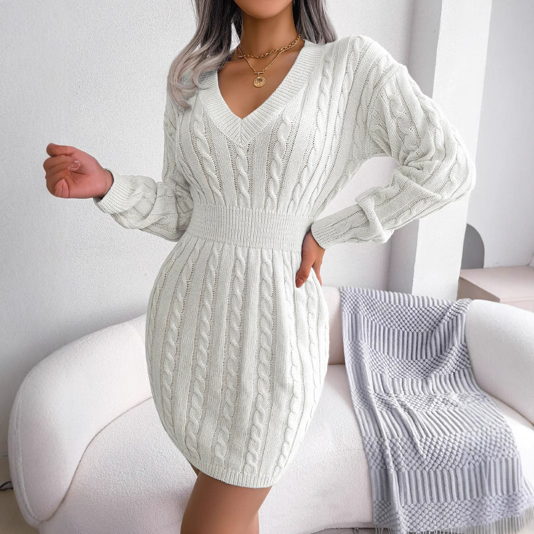Waist Twist Hip Dress Sweater Skirt