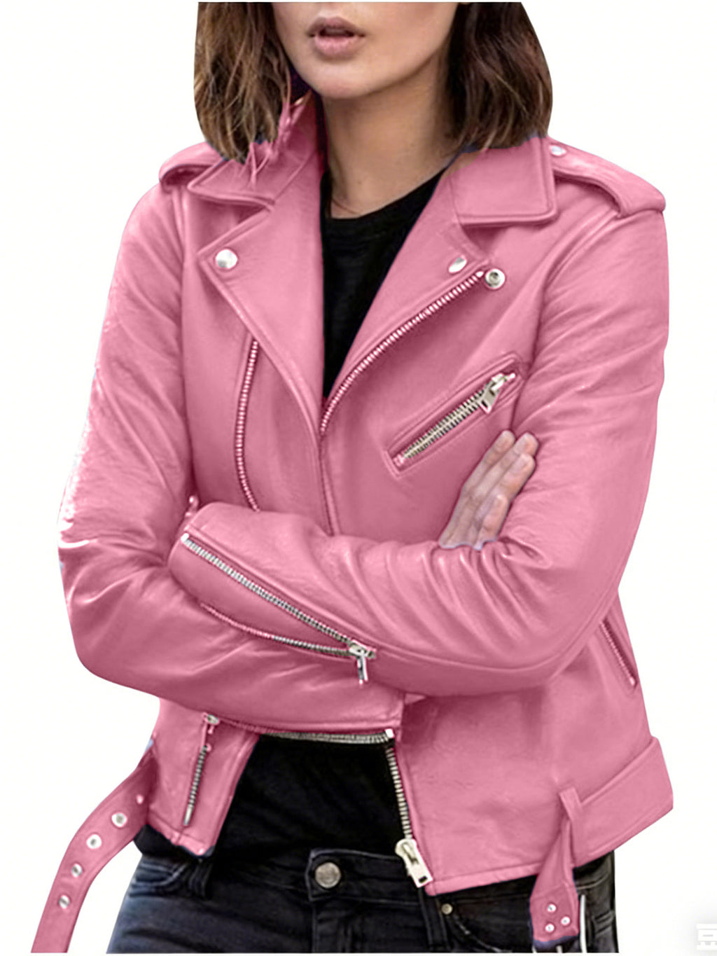 Leather Motorcycle Jacket Slim Fit