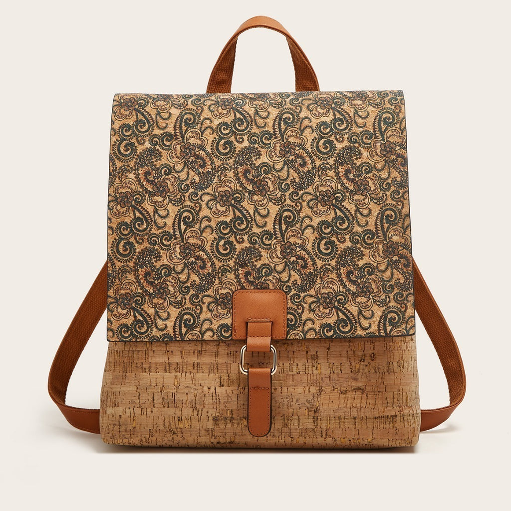 Retro Printed Bark Cork Flip-Top bag