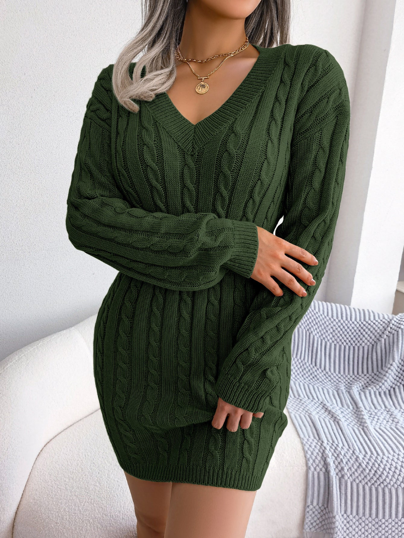 Waist Twist Hip Dress Sweater Skirt