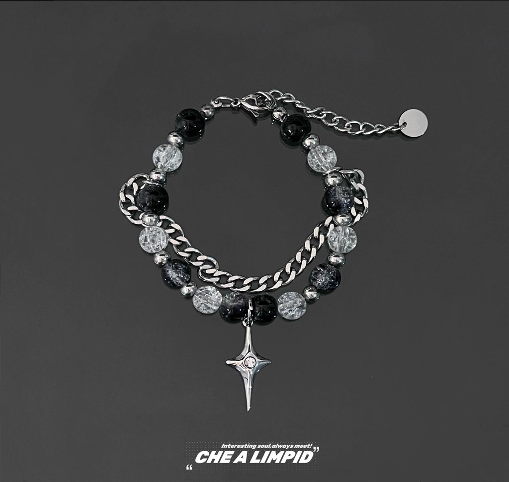 Burst Bead Star Double Layer Twin Hip Hop Trend Chain