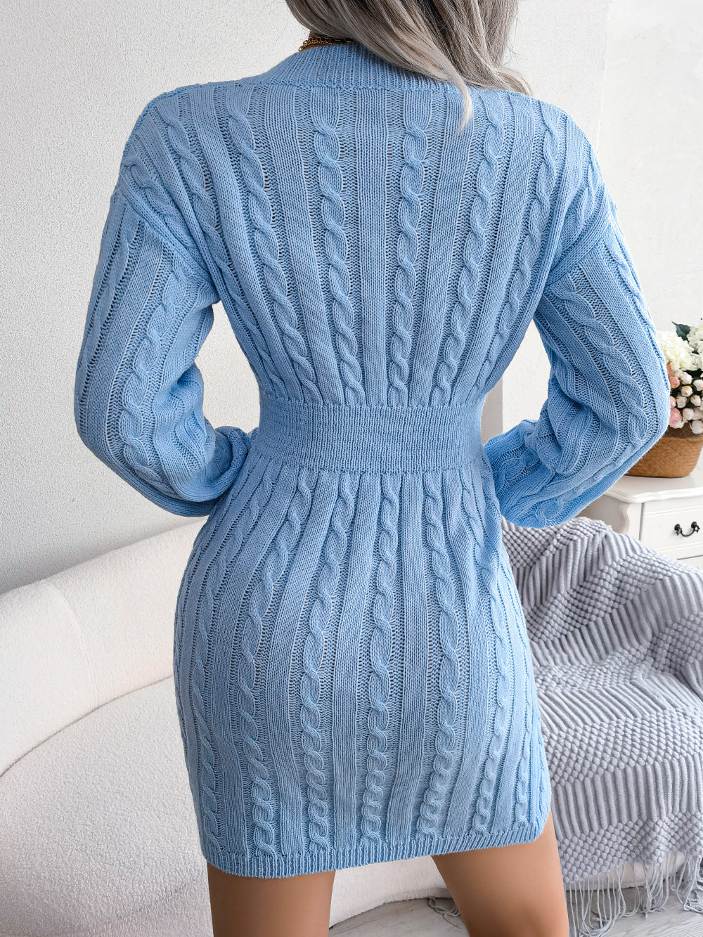 Waist Twist Hip Dress Sweater Skirt