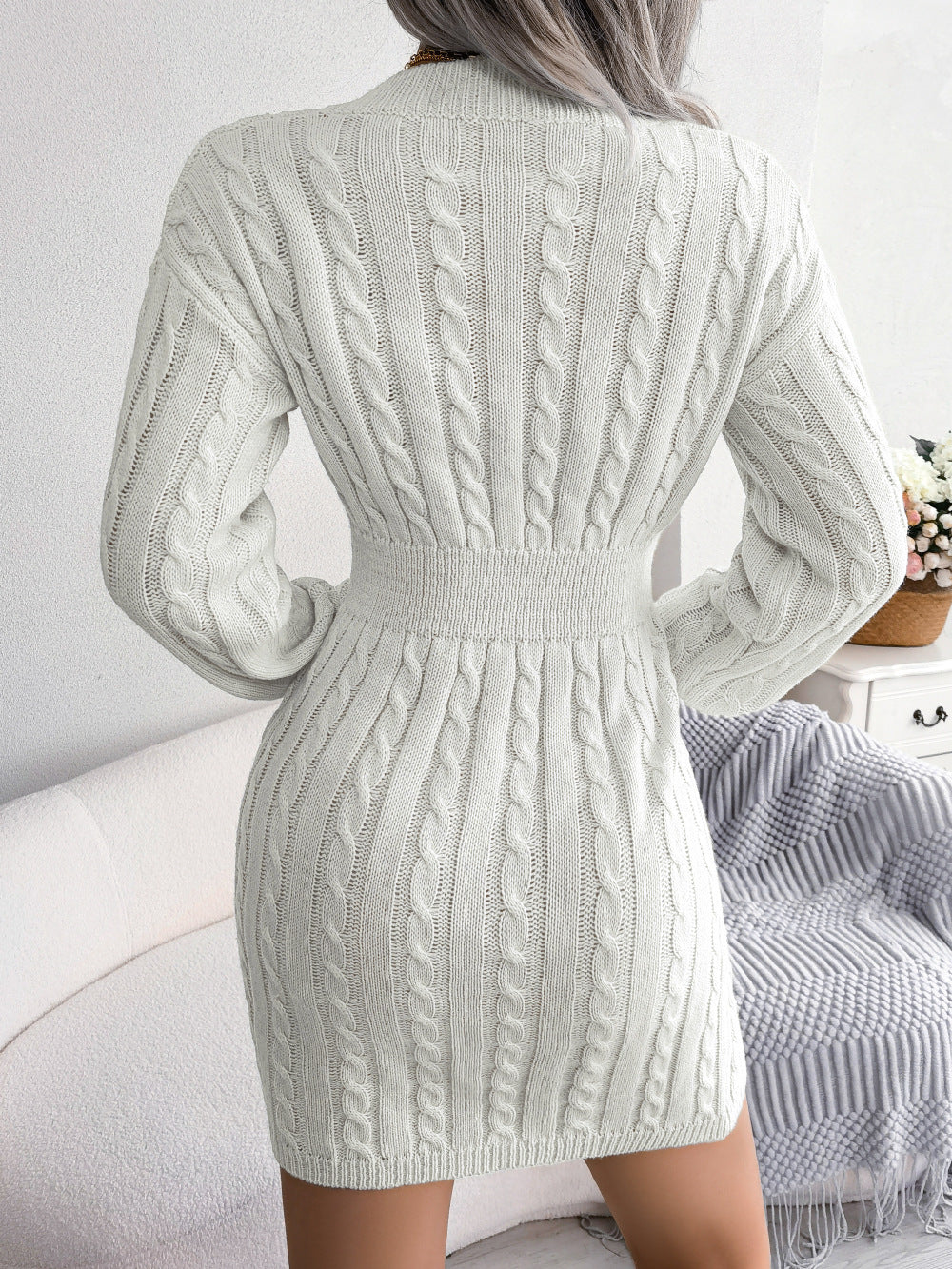 Waist Twist Hip Dress Sweater Skirt