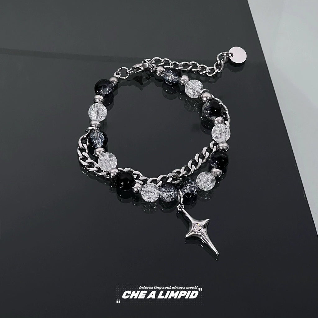 Burst Bead Star Double Layer Twin Hip Hop Trend Chain