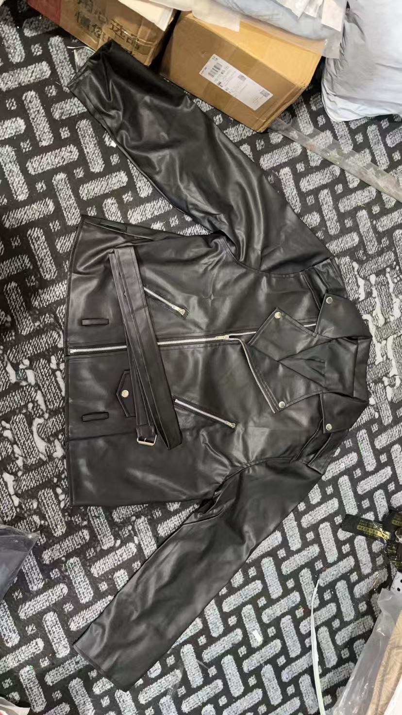Leather Motorcycle Jacket Slim Fit