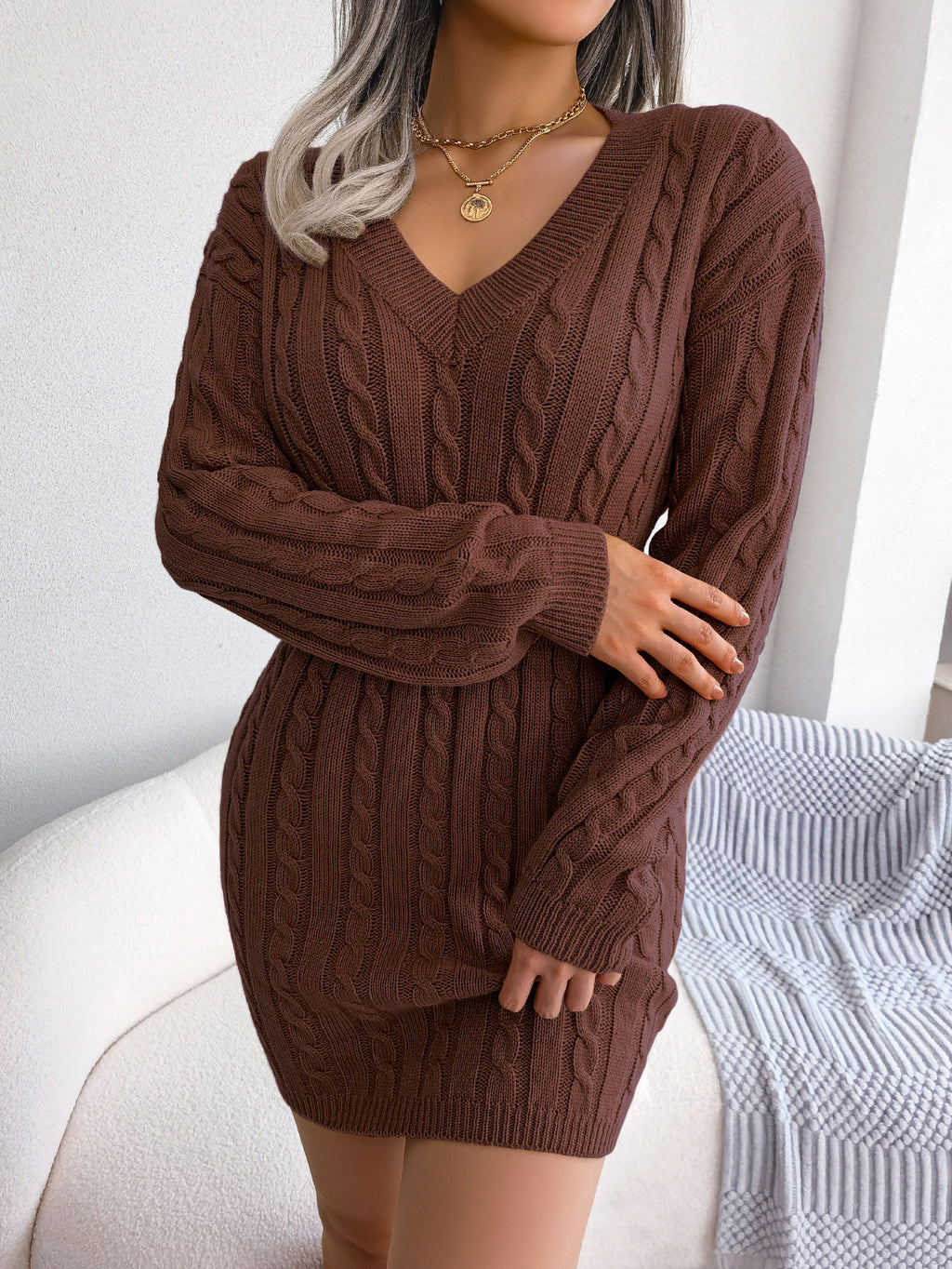 Waist Twist Hip Dress Sweater Skirt