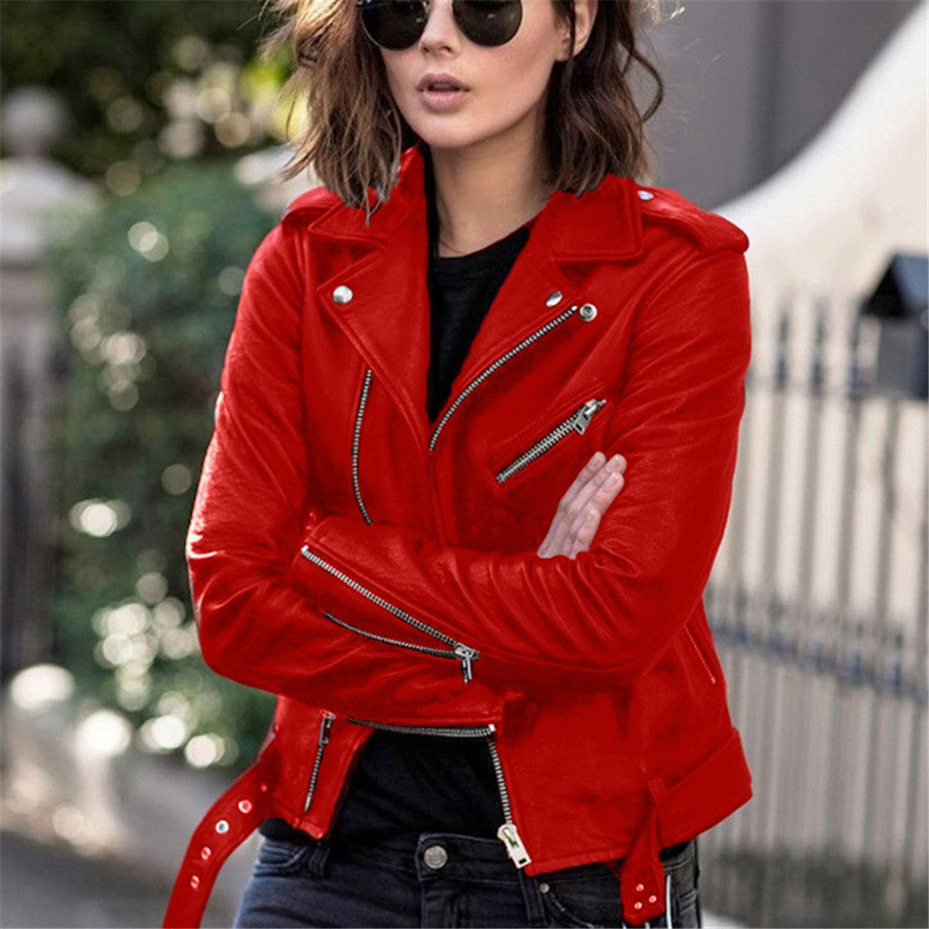 Leather Motorcycle Jacket Slim Fit