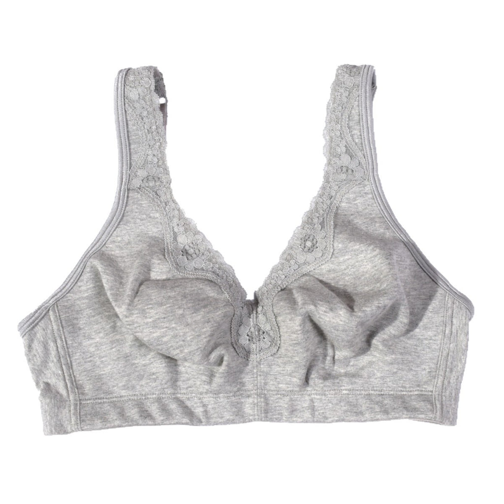 Breathable Full-Cup Lace Trim Plus-Size Bra