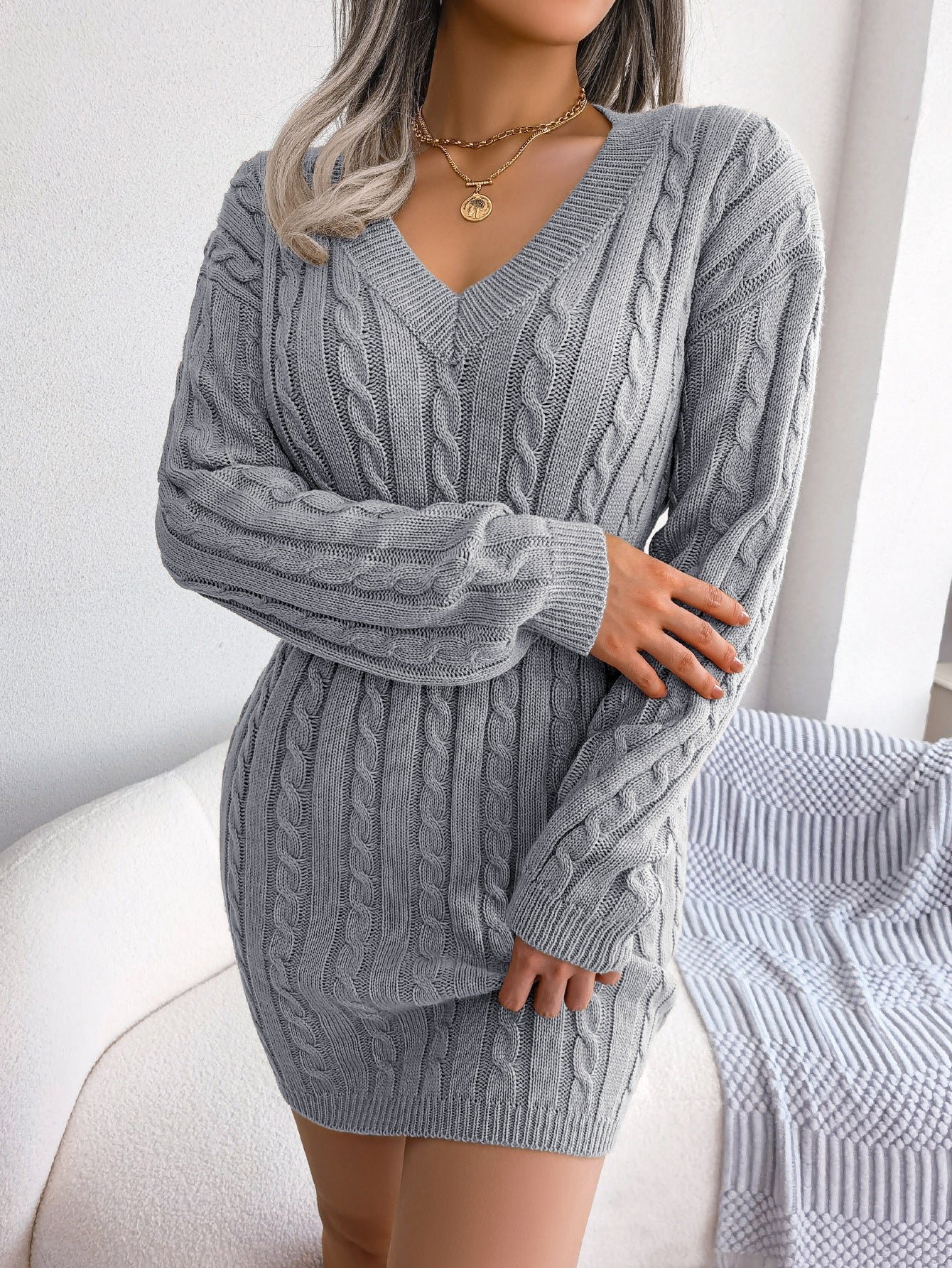 Waist Twist Hip Dress Sweater Skirt
