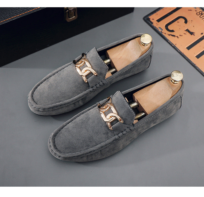 Frosted Suede Lazy One-Leg Small Leather Shoes