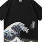 Trendy Kanagawa Short Sleeve Ukiyo-E Print Tops