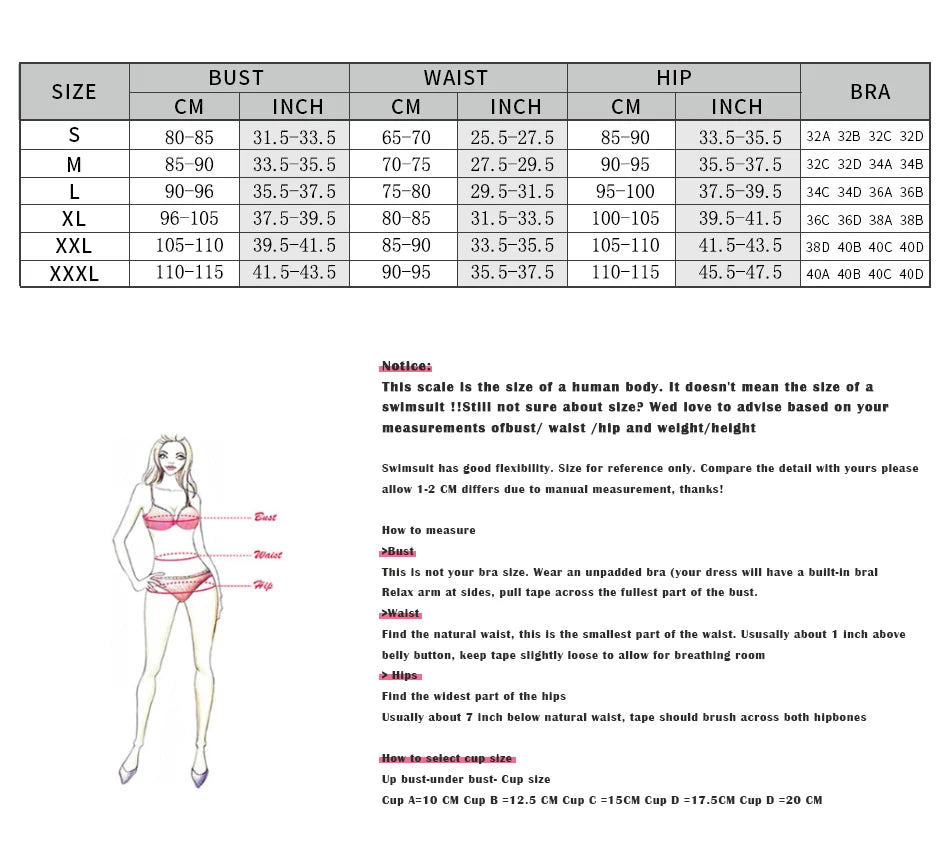 Women's Letter Print Push-Up Bikini Set