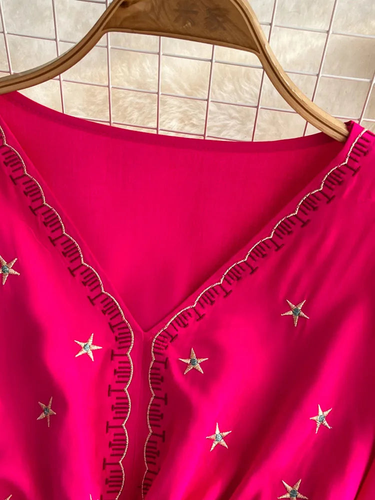Women's Vintage Ethnic Midi Dress