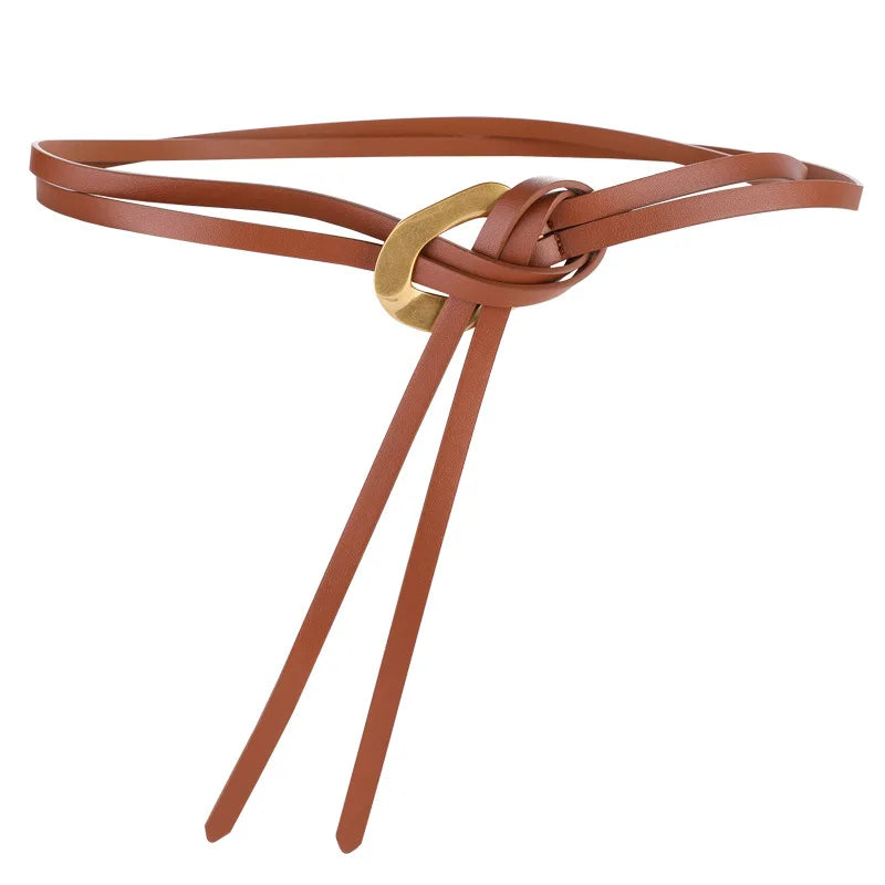 Vintage Double Layer Real Leather Belt Women