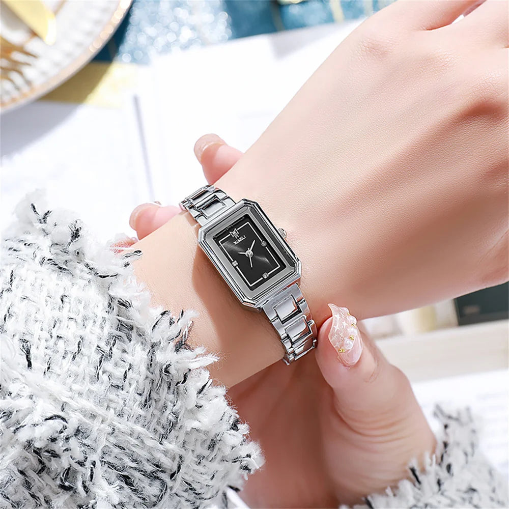 Simple  Rectangle Gold Quartz Watch