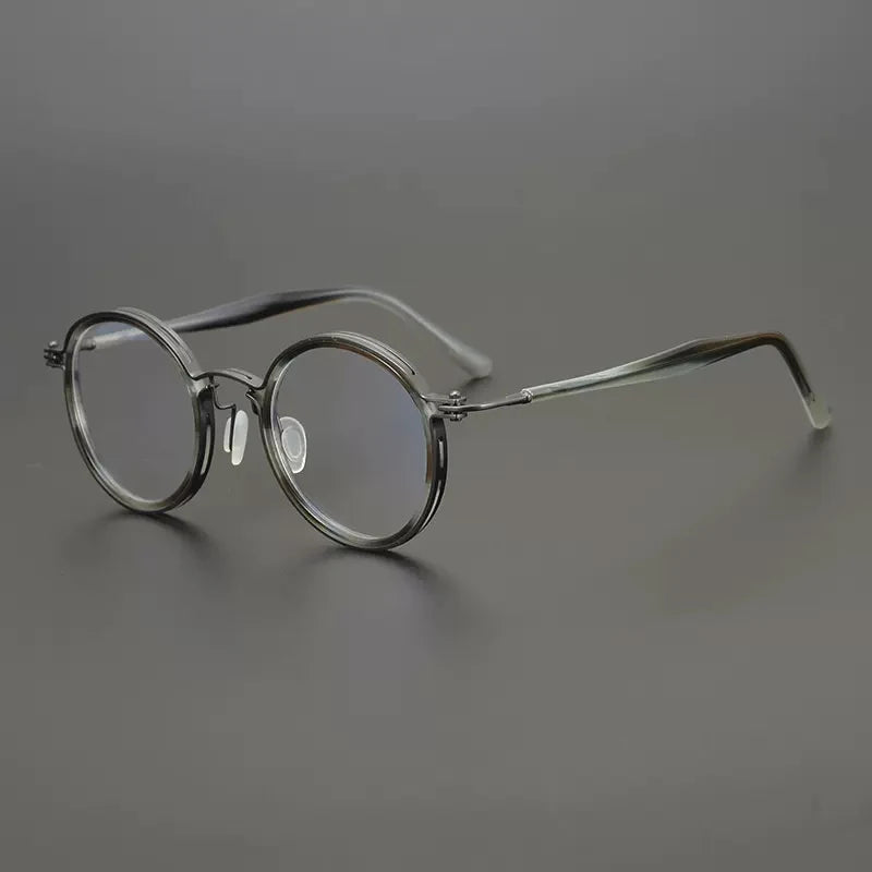 Vintage Round Acetate Titanium Glasses