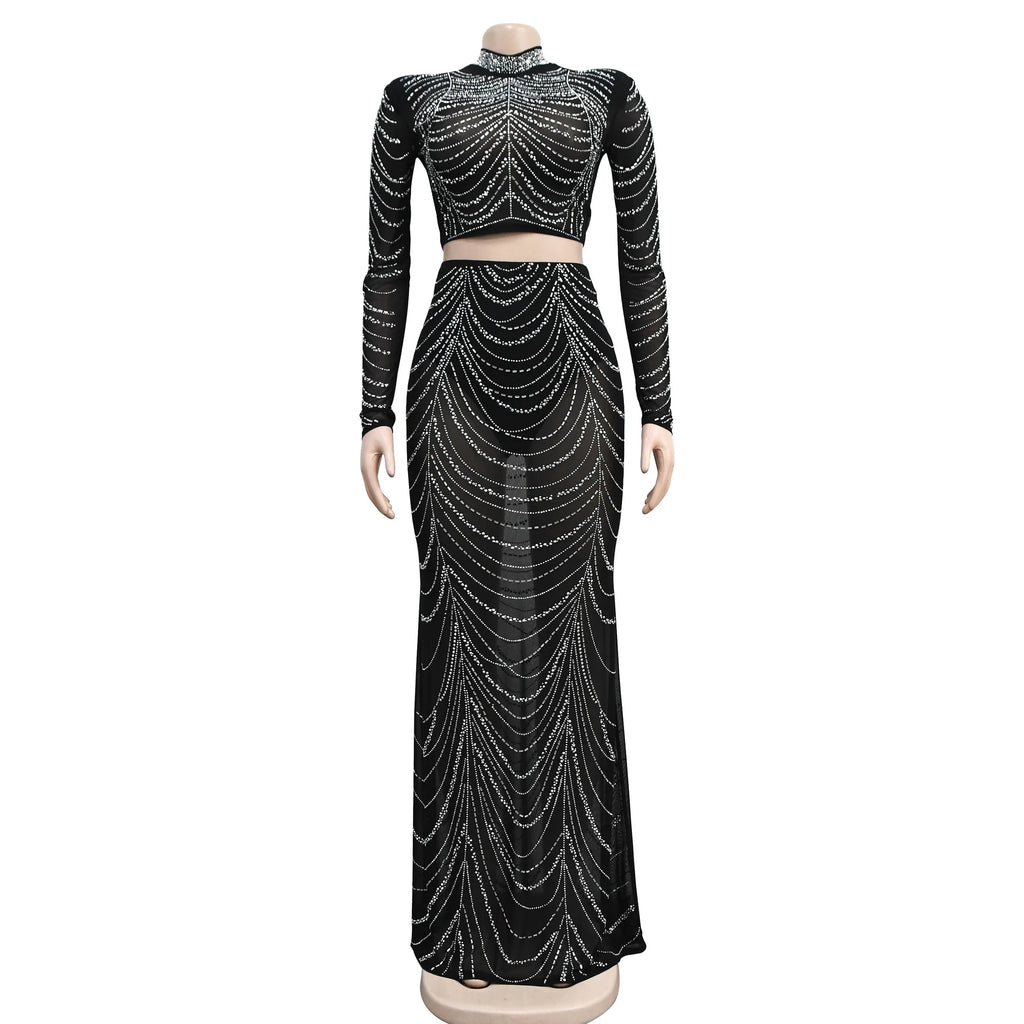 Women's Rhinestone Embellished Maxi Dress