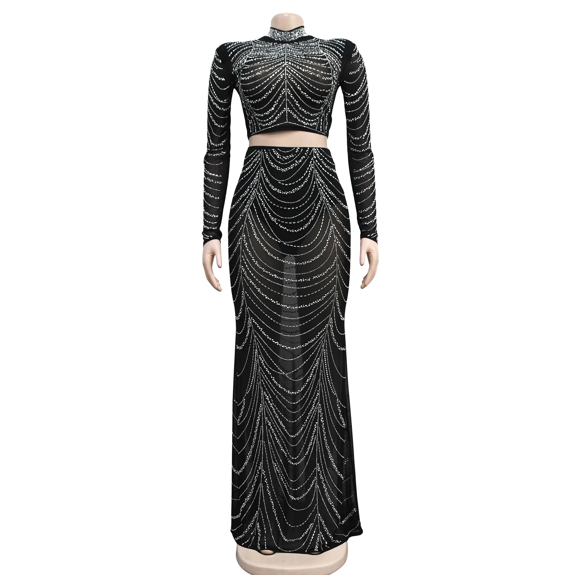 Women's Rhinestone Embellished Maxi Dress