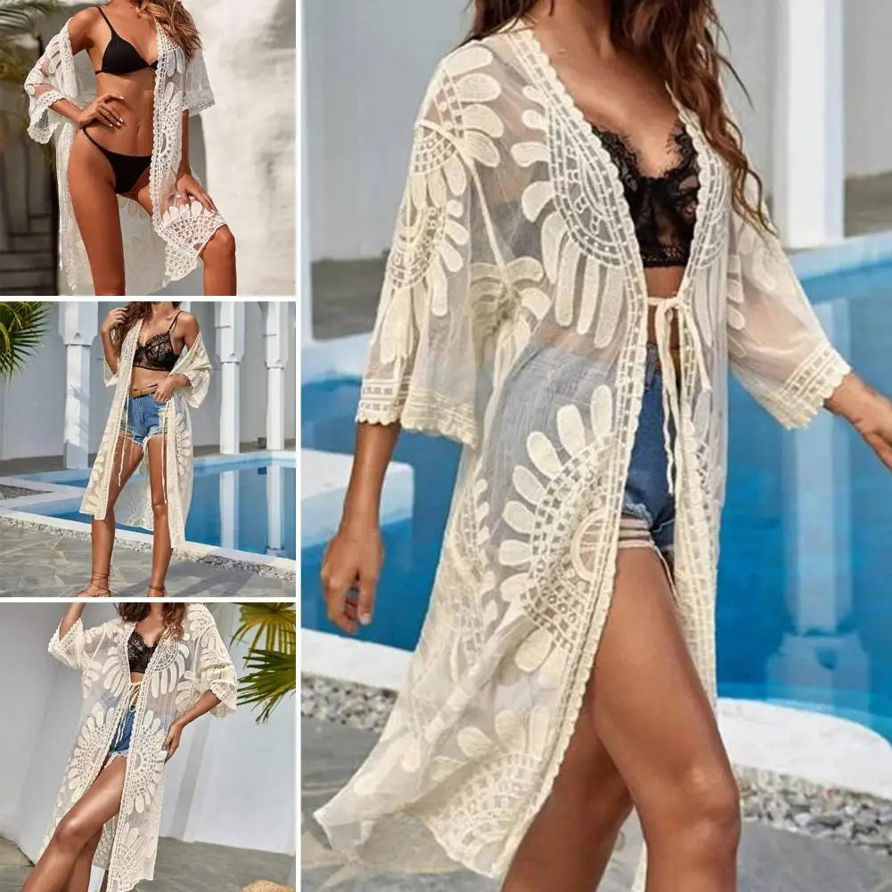 Women's Embroidered Beach Cover-Up Dress