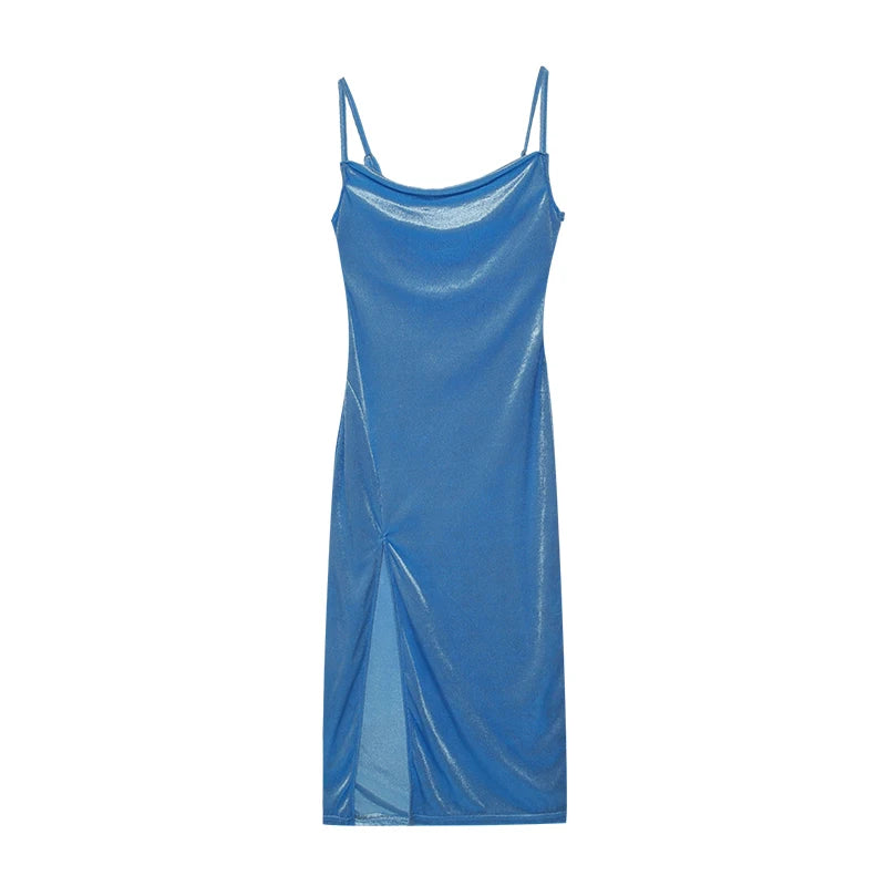 Fashionable and Sexy Slim Fit Slit Strap Dress